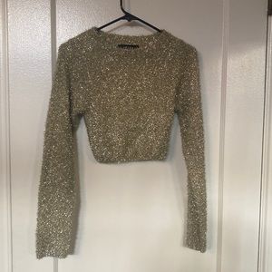 Gold sequin long sleeve shirt